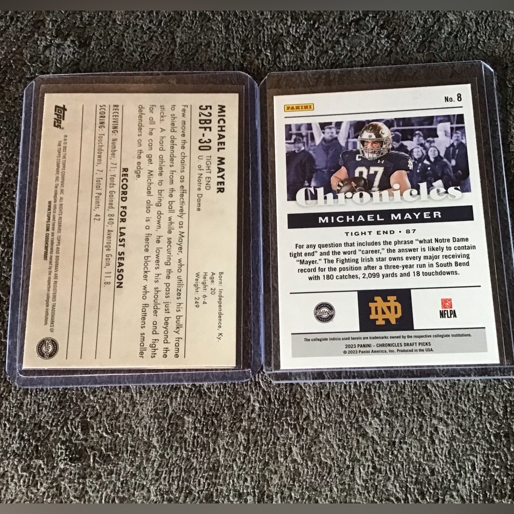 Michael Mayer 2022 Topps Bowman Chrome University-Norte Dame throwback r… - Picture 2 of 3